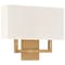 Access Lighting Mid Town, 2 Light LED Wall Sconce, Antique Brushed Brass Finish, Fabric 64062LEDDLP-ABB/WH - alternate 10